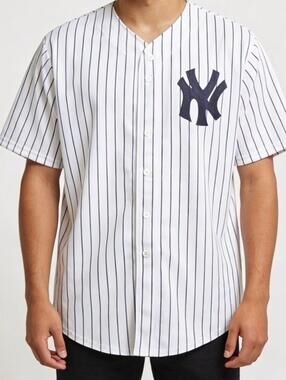 Pinstripe Jersey Men XL USA NY Teamwork Athletic Apparel